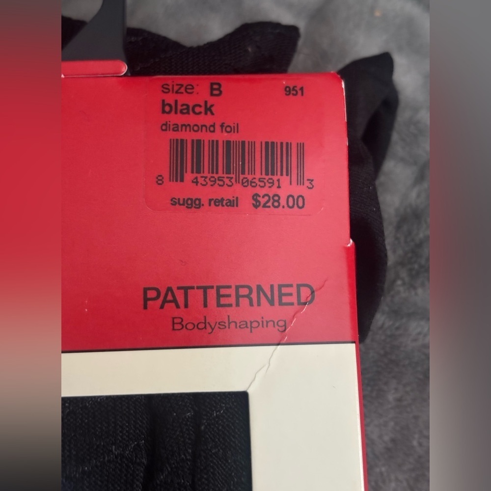 SPANX Black Patterned Bodyshaping Tights NWT Size B - Picture 2 of 5